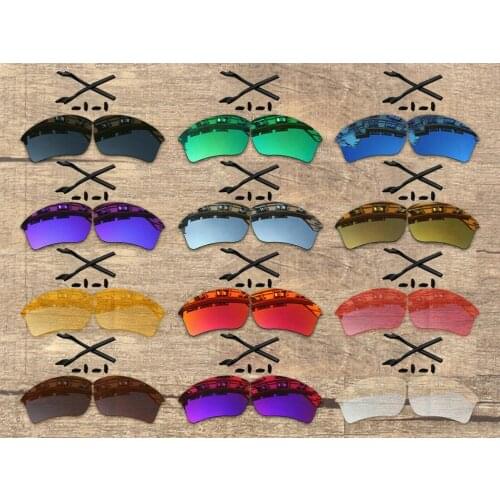 Vonxyz 20+ Color Choices Polarized Replacement Lenses & Nose Pads Ear Socks for-Oakley Half Jacket 2.0 XL OO9154 Frame