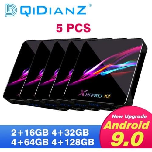 X88 PRO X3 5pcs Android 9.0 TV Box Amlogic S905x3 Smart tv box 4GB RAM 64GB 32GB Set Top Box Media Player pk H96 MAX hk1box iptv
