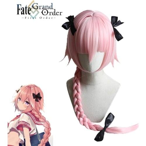 Eraspooky Anime Fate Grand Order Cosplay Astolfo Sanjo Memu Nemurin Cosplay Wig Pink Women Long Braids Plaits Hair Synthetic
