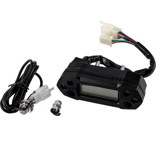 1 Set Black Mini LCD Digital Speedometer Tachometer Odemeter Meter Display DC 12V for Motorcycles Scooters