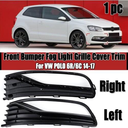 1Pcs/Pair RH and LH front bumper fog light lamp grille covers Trim Without Hole For VW for POLO 6R/6C 2014 2015 2016 2017