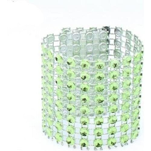 100Pcs/Lot Plastic Rhinestone Wrap Green Napkin Ring New Napkin Rings Chair Buckle Hotel Wedding Supplies Home Talbe Decoration