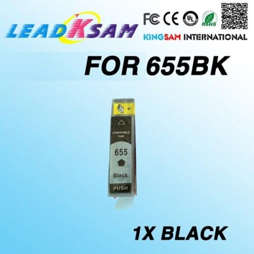 1x black ink cartridge compatible for hp655 for 655 655xl Deskjet 3525/4615/4625/5525/6520/6525 full ink with chip