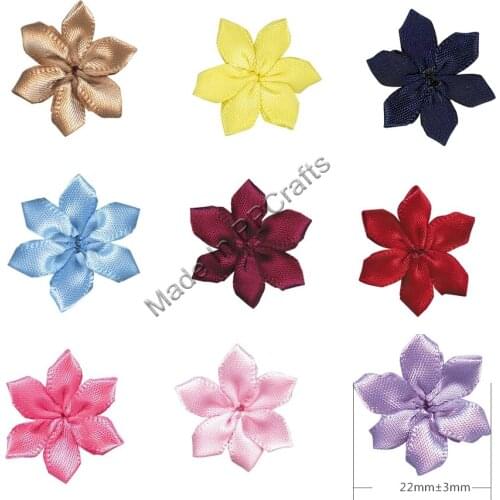 22MM Satin Double Ribbon Petaled Bow For Packing Cloth Hairbow DIY Crafts 200pcs Free Shipping
