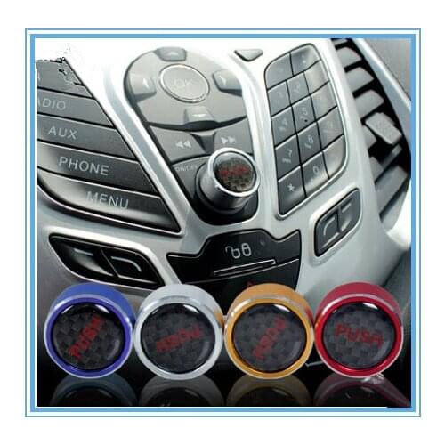 Car Covers Aluminum Audio Control Knob Trim Cover Switch Button Sticker for Ford for New Focus 3 MK3 MK4 2012 - 2016 Accessories