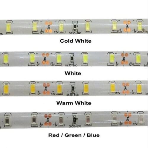 Free shipping IP65 Waterproof LED Strip Light 5630 SMD DC12V 60Leds/M 5730 5630 Bar Flexible Light