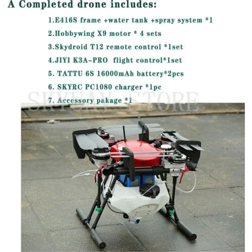 EFT E416S 4 Axis 16L spraying gimbal system Folding Quadcopter Spray pump Agriculture Drone with X9 Power System