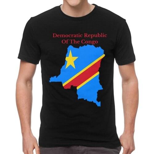 Democratic Republic Of The Congo Flag Map Tshirts Men Leisure Tees Top 100% Cotton T Shirt Short Sleeve T-shirt Gift Clothing