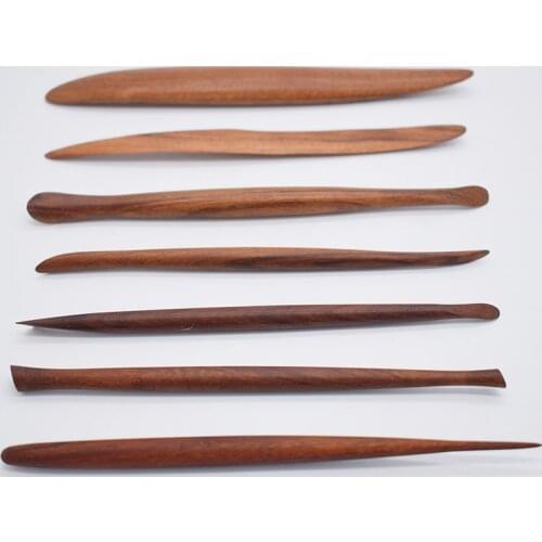 Modeling Pottery Tools Handmade Top Mahogany Red Wood Clay Ceramic Polymer Clay Sculpture Model Carving Polymorph Sculpting Tool
