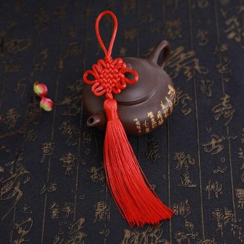 10pack Red Handmade Chinese Knots Fortune Tassels With Satin Silk For New Years Gifts Spring Festival Decorations Good Luck New