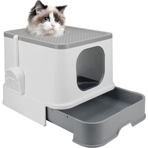 Cat Litter Box Top Entry Cat Sandbox Large Capacity Toilet Tray Anti-Splash Drawer Toilet Cats Bedding Training Litter Box