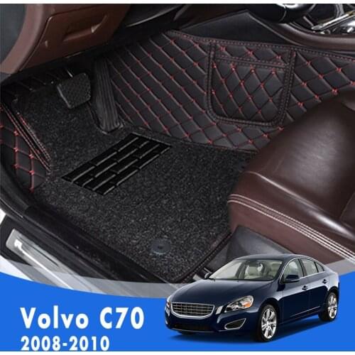 Car Floor Mats For Volvo C70 2010 2009 2008 Double Layer Wire Loop Carpets Car Interior Accessories Car Styling Custom Foot Pads