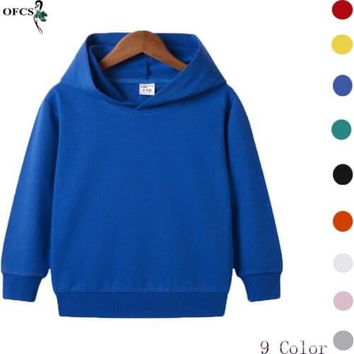2-12 T Childrens Hooded Sweater New Autumn Boys & Girls Baby Tops Loose Cartoon Solid Foreign Style Bottoming Shirt Cheap Stuff