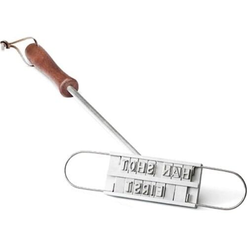 BBQ Branding Iron with Interchangeable Letter Barbecue Grill Grilling BBQ Tool Perfect for Branding Steak Burger Chicken