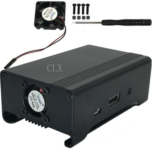 Raspberry Pi 3Generation Metal shell Raspberry Pi 3 aluminum alloy box Thermal protection shell with coolling fan