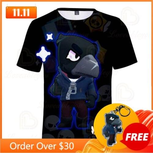 Cute Crow Shoot Game 3D Print T-shirt Men Clothing Harajuku T Shirt Women Kids Leon Tops 2020 Shirt Boys Girls