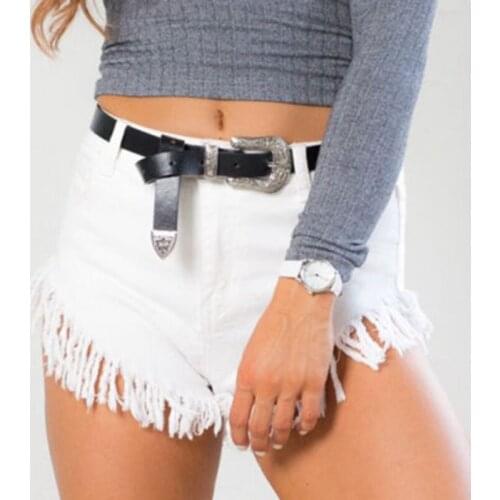 Fashion Women Lady Girl Vintage Metal Buckle Boho Leather Waist Belt Waistband