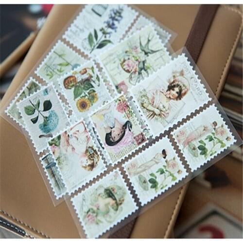 3pcs/lot Retro Stamp DIY Hand Paper Stickers DIY Dairy Pocket Stickers Scrapbooking Stickers for Album Decoration Label
