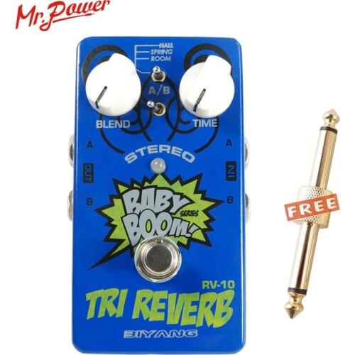 Baby Boom Effects Biyang RV-10 3 Mode Tri Reverb Reverb Stereo True Bypass Electric Guitar Pedal Musical Instrument 350 B