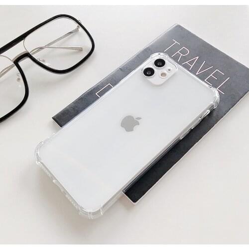 Airbag Thin Shockproof Phone Case for iPhone 6 7 8 Plus X XR XS 11 12 Pro Max Mini SE 2020 Fall-Proof Transparent TPU Back Cover