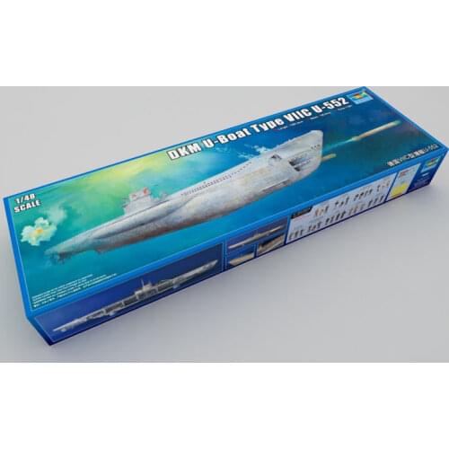 Trumpeter 06801 1/48 German DKM U-Boat VIIC U-552 Submarine Warship Static Model TH06819-SMT2