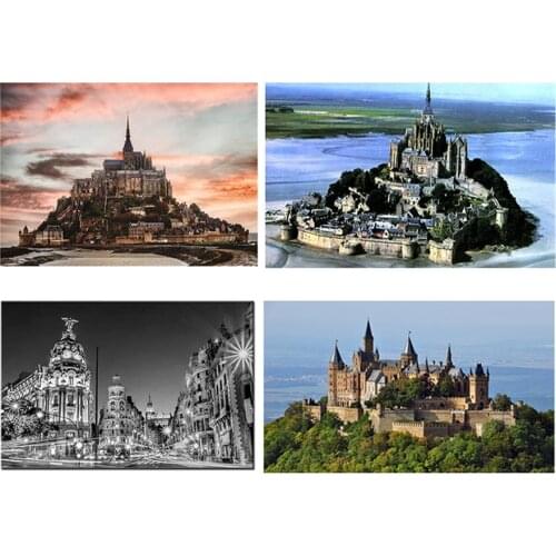 Full Diamond Embroidery Mont Saint-Michel, France square 5d diy diamond painting cros-stitch crystal mosaic home Decor