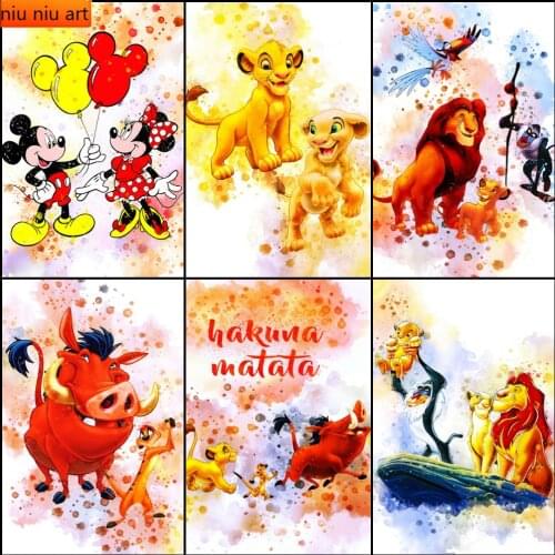 5D Diy Painted Mickey Mouse Mickey and Minnie Poster Diamond Disney Bedroom Decoration Birthday Gift Kindergarten Decoration Art