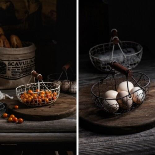 Baby Photography Props Iron Basket With Wooden Handle Infantil Photo Decorations Do Old Ornament Mysteious Style Creative Props