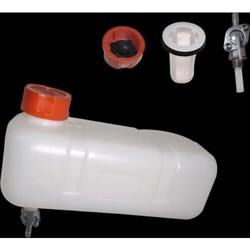 Fuel tank assembly w/ cock for Chinese 1E40F 1E43F 445F 2 stroke petrol 142F filter cap valve cock tap pump parts