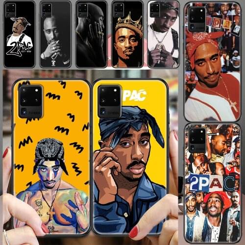 Tupac 2pac Twopac Rapper Phone case For Samsung Galaxy Note 4 8 9 10 20 S8 S9 S10 S10E S20 Plus UITRA Ultra black luxury back
