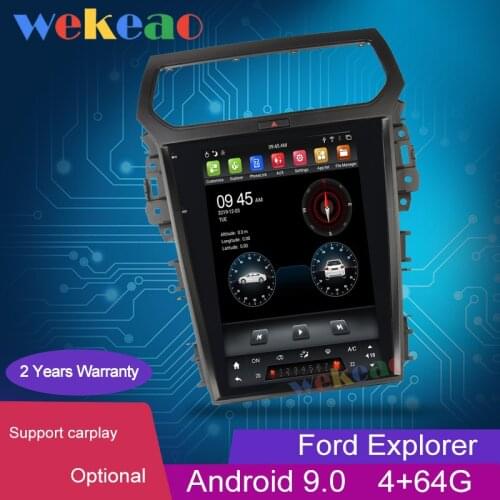 Wekeao Vertical Screen Tesla Style 12.1'' 1Din Android 9.0 Car Dvd Multimedia Player For Ford Explorer Auto GPS Navigation 2011