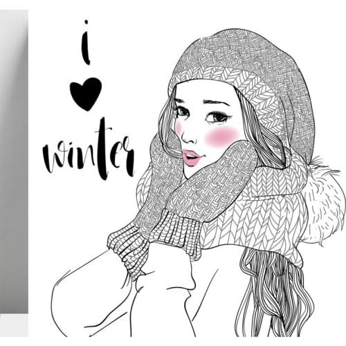 ZhuoAng Winter Girl Clear Stamp for Scrapbooking Rubber Stamp Seal Paper Craft Clear Stamps Card Making