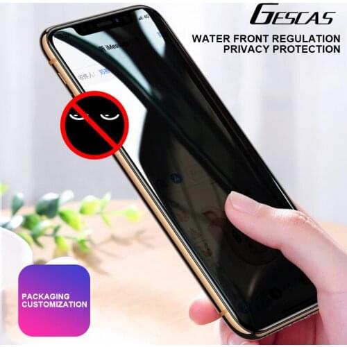 GESCAS 1PC Anti Glare Tempered Glass For IOS Phone X XR XS Pro Max Privacy Screen Protector 8 7 6 6S Plus Protection Glass