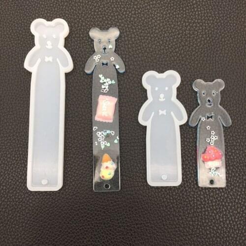 1pcs cute bear bookmark Liquid Silicone Mold Resin Jewelry Making Mould DIY Hand Craft resin molds for Jewelry making tool