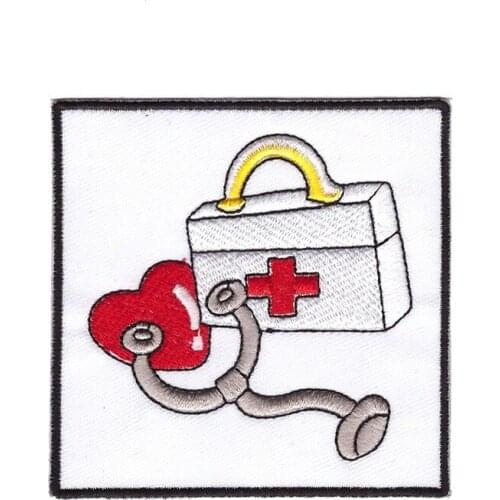 10pcs/lot Ambulance First-Aid Kit Embroidery Patches Backpack Clothing Decoration Accessories Diy Iron Heat Transfer Applique