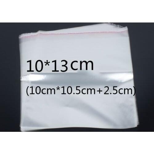 100pcs 10x13cm small Transparent Self Adhesive Seal OPP Plastic Cellophane Packing Bags Gifts & Pouch Jewelry Ring Packaging Bag