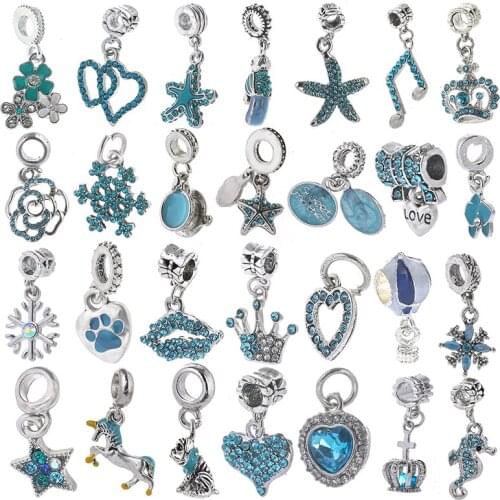 2Pcs/Lot 2021 New Romantic Heart To Heart Crown Charms Beads Pendant Fit Original Brand Bracelet Necklace DIY For Women Jewelry