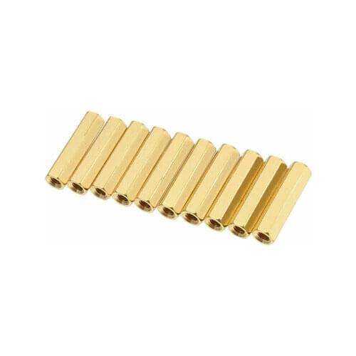 20pcs Brass Straight PCB Pillar Female Thread Hex Standoff Spacer M3x5x19mm