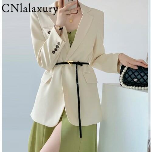 2021 Autumn Casual Notched Blazers Women Fashion Long Sleeve Jackets Women Elegant Pockets Straight Suits Female Ladies Outwear