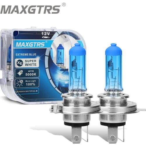 2x 100W H1 H7 H4 H8 H11 9005 HB3 9006 HB4 Car Halogen Fog Light HeadLight DRL HOD Lamp 5000K Dark Blue Glass Replacement Bulb