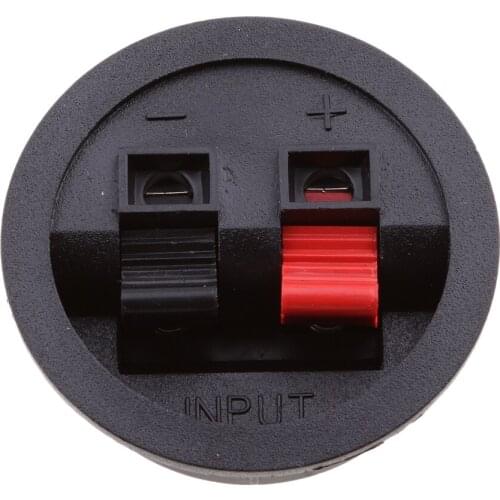 4 Pcs Round Shape Red Black Spring Clip Audio Speaker Amplifier Terminals