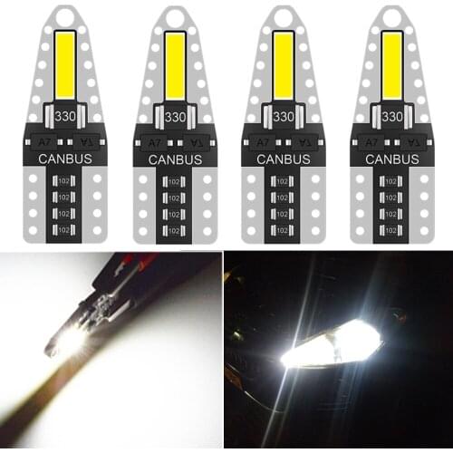 4pcs T10 W5W White LED Upgrade DRL Backup Reverse Map Dome Light Sourcing For Audi BMW Benz Ford Focus VW Passat Golf Citroen