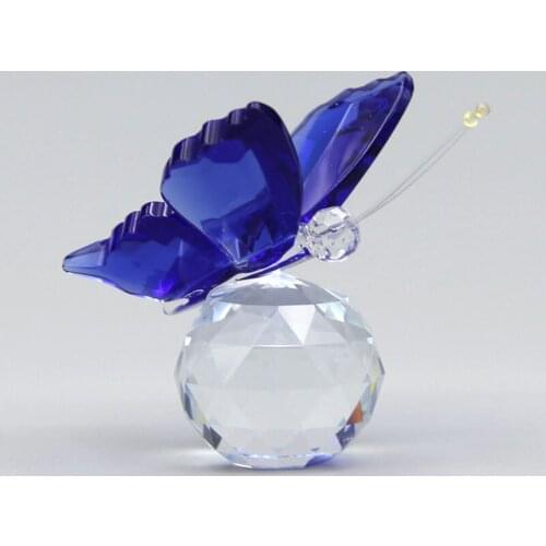 6color Crystal Butterfly Paperweight Animal Ornaments Glass Crafts Natural Stone Home Wedding Decor Figurine Souvenir Gifts