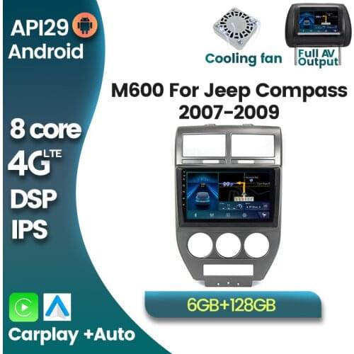 Android 10 DSP Auto Radio Multimedia Video Player For Jeep Compass 2007 2008 2009 GPS Navigation Auto Radio Carplay