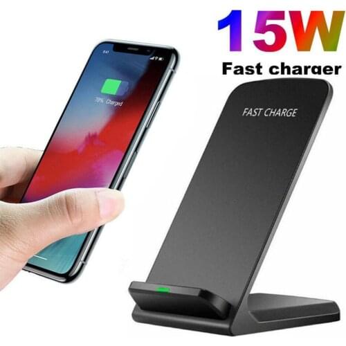15W Qi Wireless Charger Stand For iPhone 11 pro X Dock S9 Charger S10 Note 10 Charging XS 8 9 Fast Station MAX XR Samsung P U9Y9
