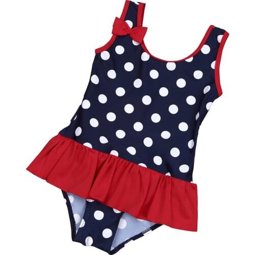 Newborn Baby Girls Sweet Bodysuit Summer Infant Ruffle Polka Dots Swimwear Kid One-piece Swimsuit Baby Beachwear Bathing Suits
