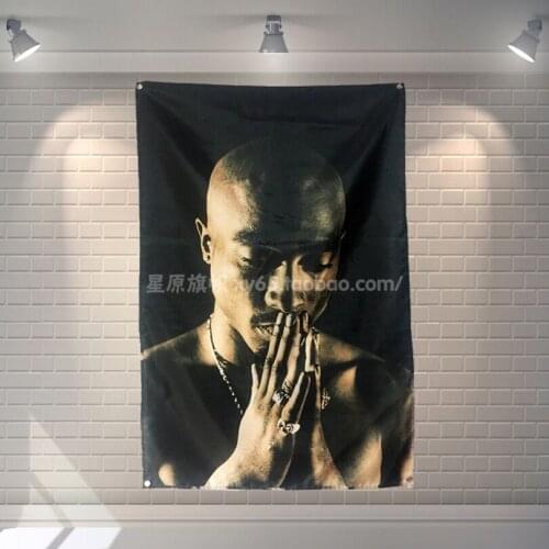 "2PAC" 56X36 inches large banner retro rock band logo poster cloth painting Bar Cafes hostel home decor