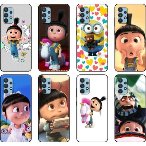 Black tpu Case For Samsung galaxy A32 A42 A52 A72 4g 5g S21 PLUS ultra back cover Cute Agnes fluffy Unicorn