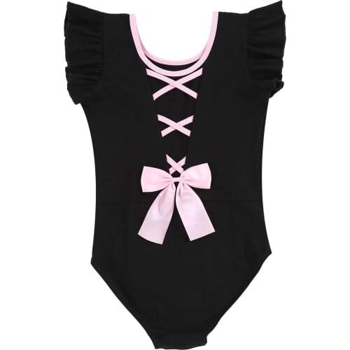 Gymnastics Leotards for Kids Girls Basic Dance Ballet Leotards Sleeveless Crisscross Bowknot Back Dance Tops Practice Clothes