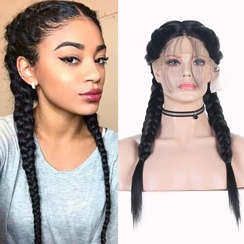 Charisma Black Box Braiding Wig For Black Women/Girl Synthetic Lace Front Wig Crochet Braided Hair With Baby Hair Heat Resistant